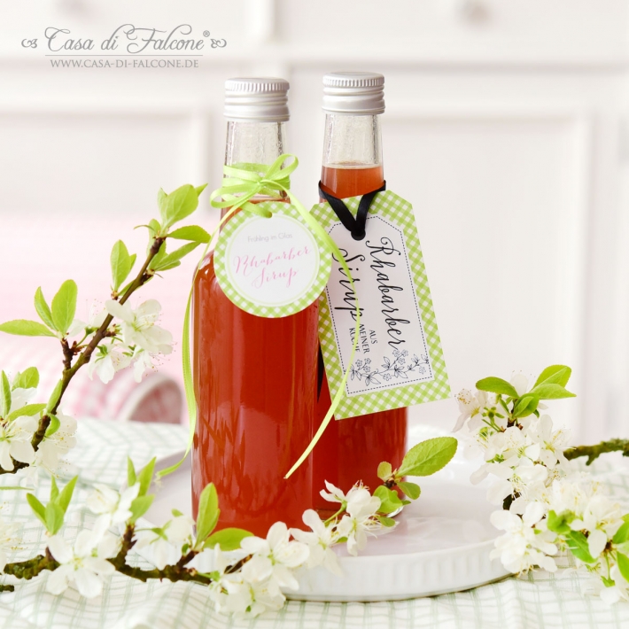 Aufkleber Rhabarbersirup Hangtag