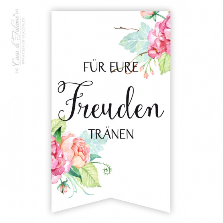 Aufkleber Freudentrnen, floral Fhnchen