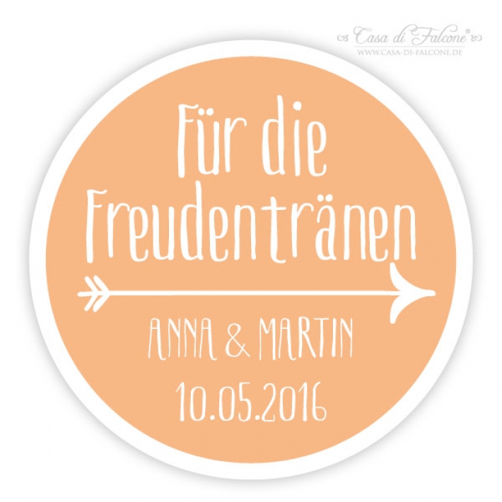 Personalisierte Aufkleber Freudentrnen, Pfeil