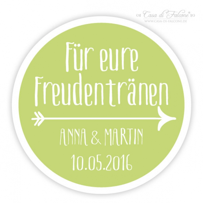 Personalisierte Aufkleber Freudentrnen, Pfeil