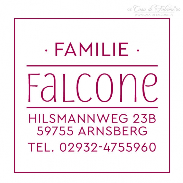 Personalisierter Familienstempel modern