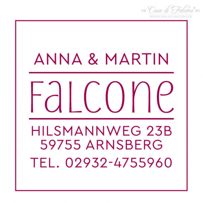 Personalisierter Familienstempel modern