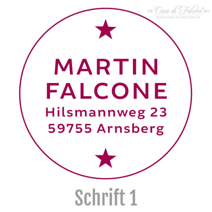 Personalisierter Kinderstempel mit Adresse