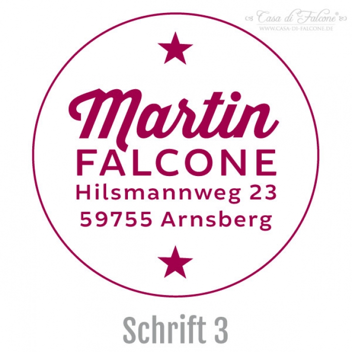 Personalisierter Kinderstempel mit Adresse