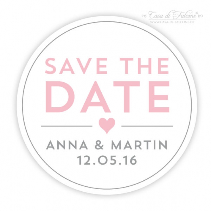 Personalisierte Hochzeit Aufkleber Save the date, modern