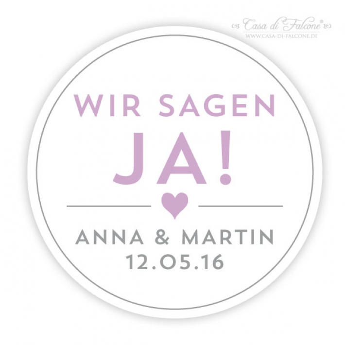 Personalisierte Hochzeit Aufkleber Save the date, modern