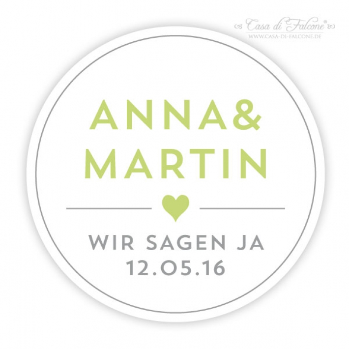 Personalisierte Hochzeit Aufkleber Save the date, modern