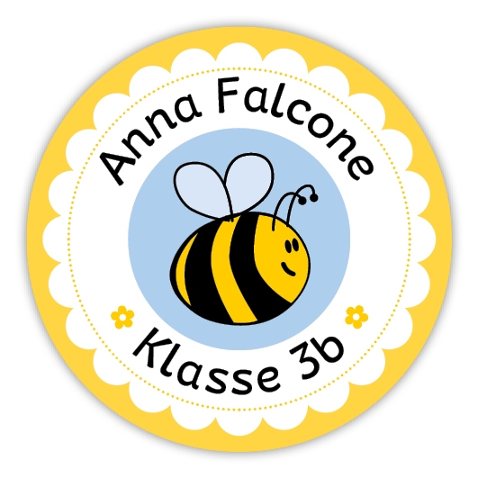 Schulaufkleber I Namensaufkleber fr die Schule Biene