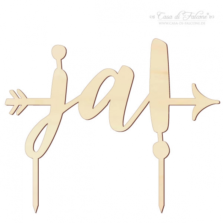 Hochzeit Cake topper Holz Ja, Pfeil