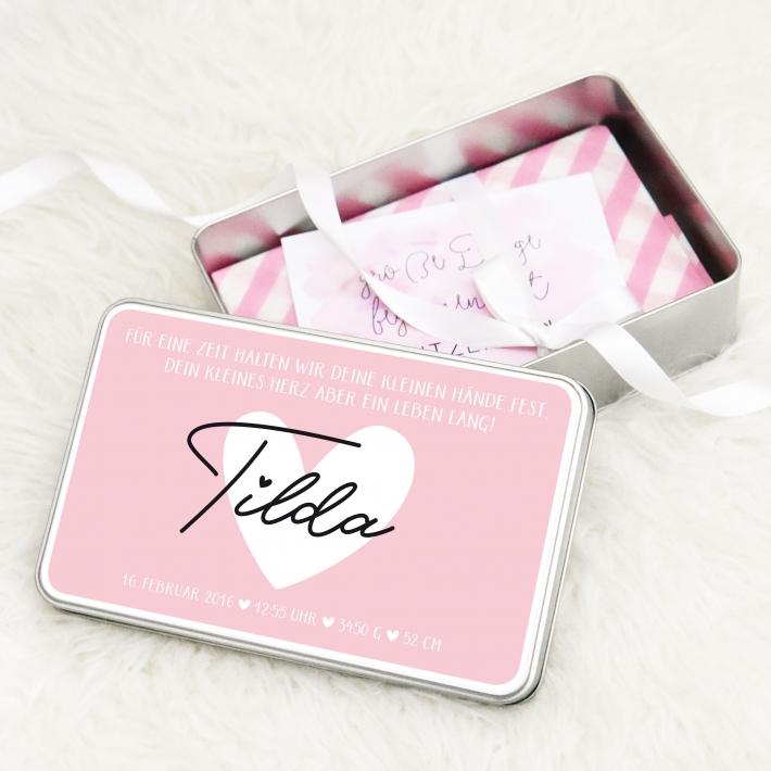Personalisierte Baby Erinnerungsbox, Herz