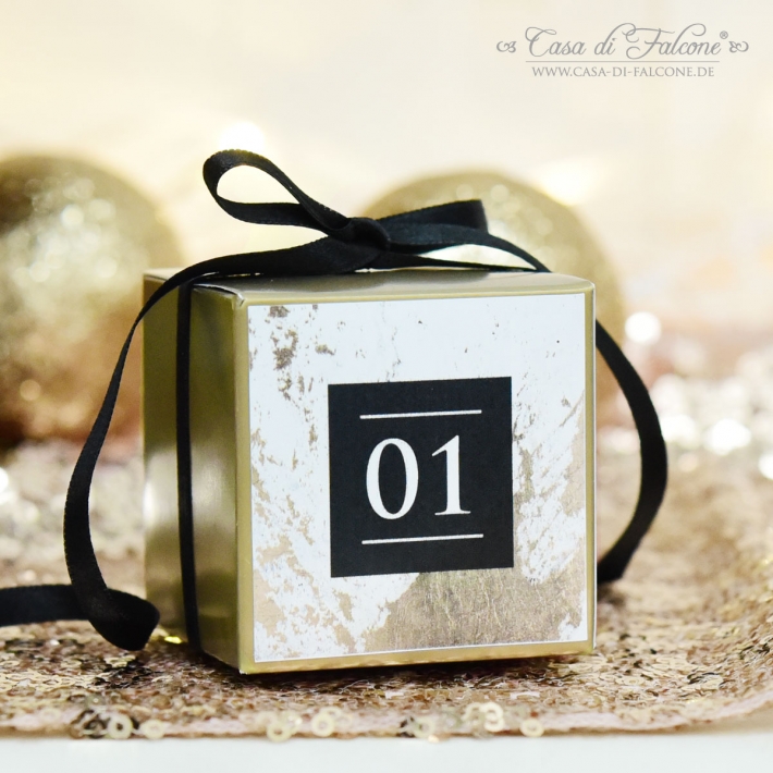 Adventskalender Zahlenaufkleber Marmor & gold