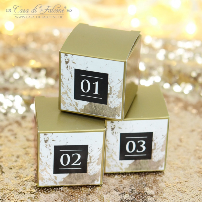 Adventskalender Zahlenaufkleber Marmor & gold