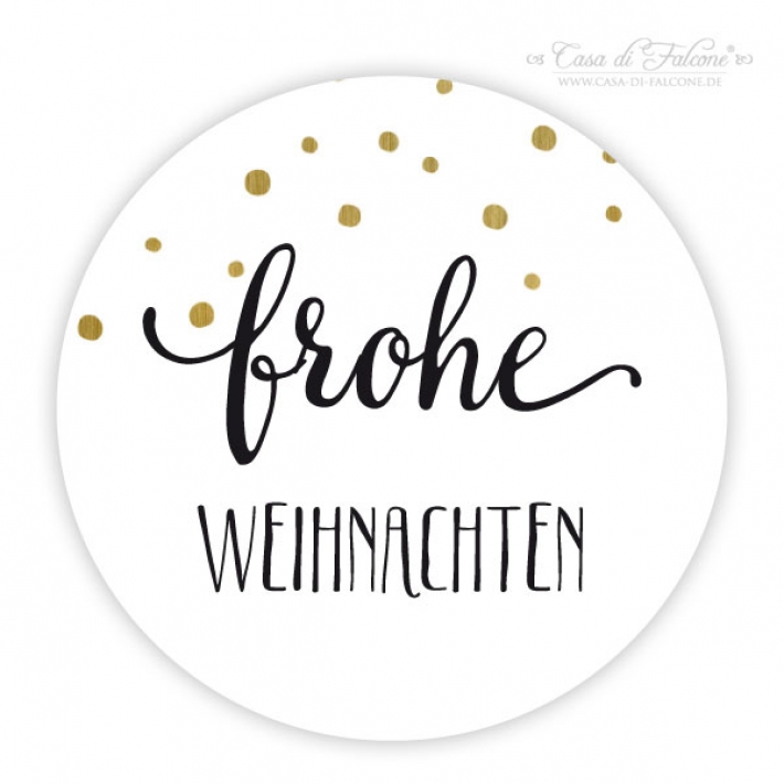 Aufkleber frohe Weihnachten, Dots gold