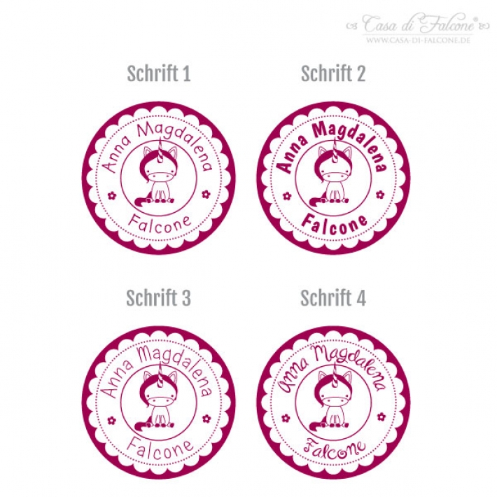 Namensstempel Einhorn II