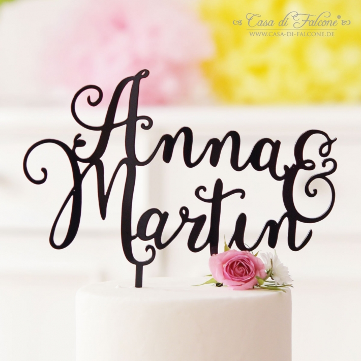 Personalisierter Hochzeit Cake topper Kalligrafie
