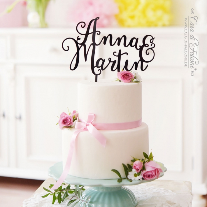Personalisierter Hochzeit Cake topper Kalligrafie