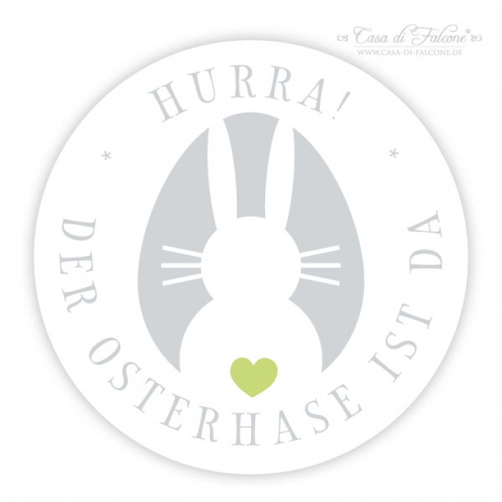 Aufkleber Hurra der Osterhase ist da