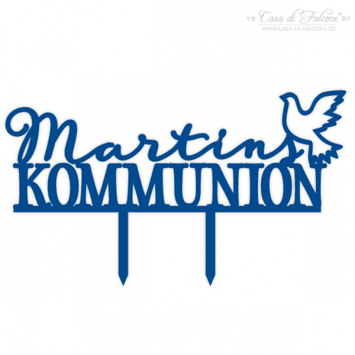 Kommunion Cake topper Taube, personalisiert