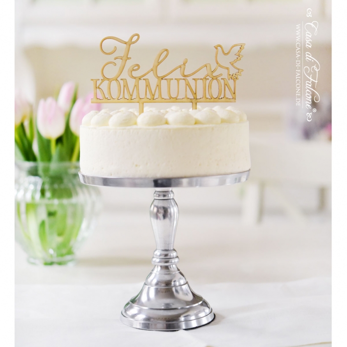 Kommunion Cake topper Taube, personalisiert