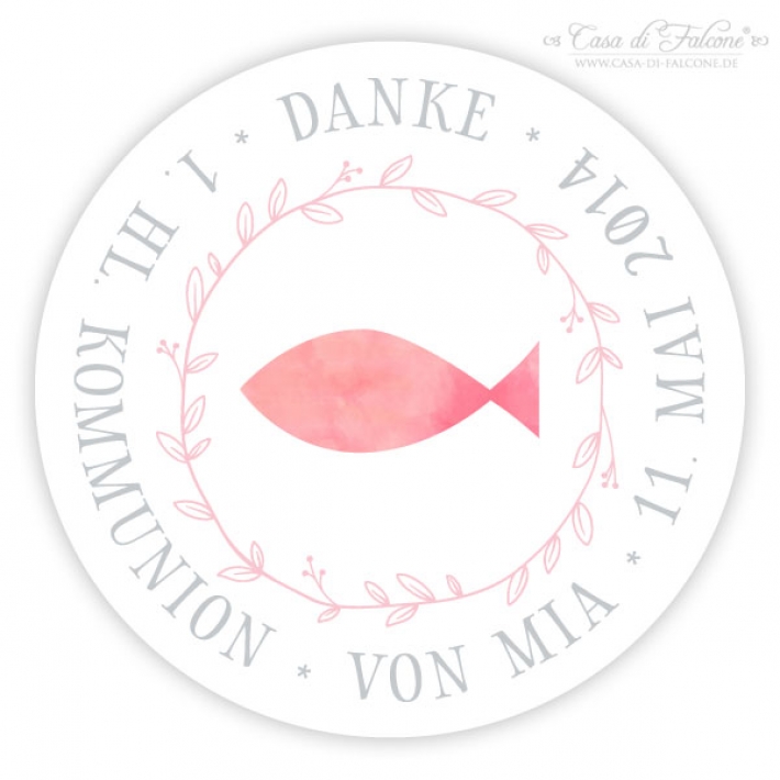 Personalisierter Aufkleber Fisch Aquarell