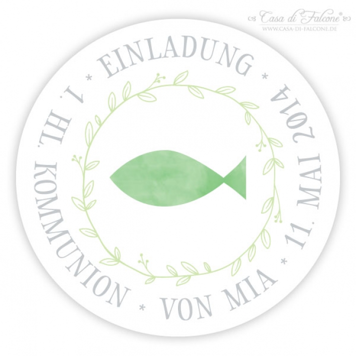 Personalisierter Aufkleber Fisch Aquarell