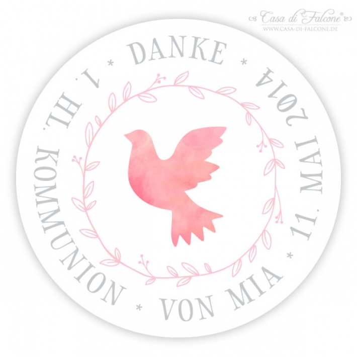 Personalisierter Aufkleber Taube Aquarell