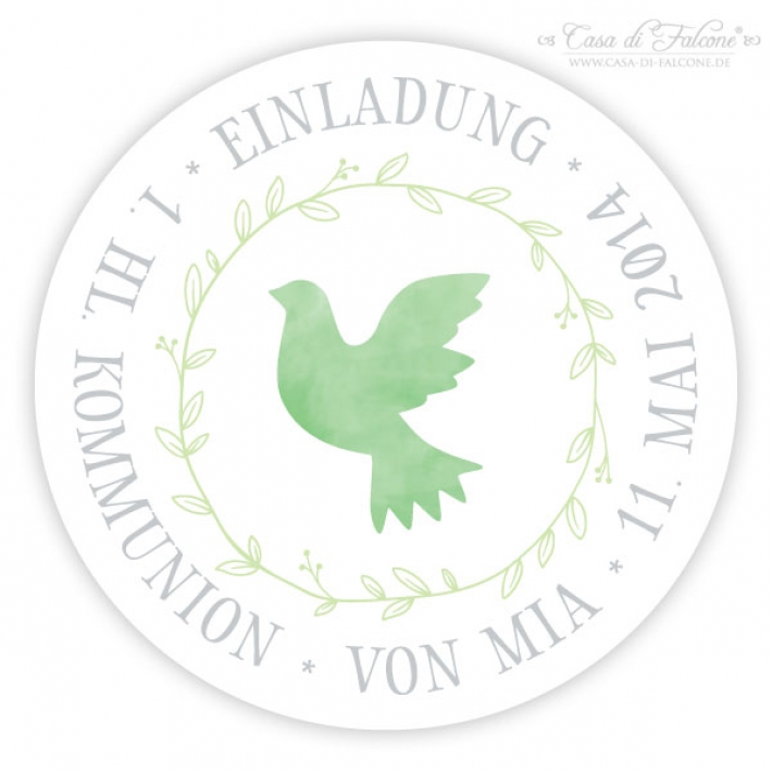Personalisierter Aufkleber Taube Aquarell