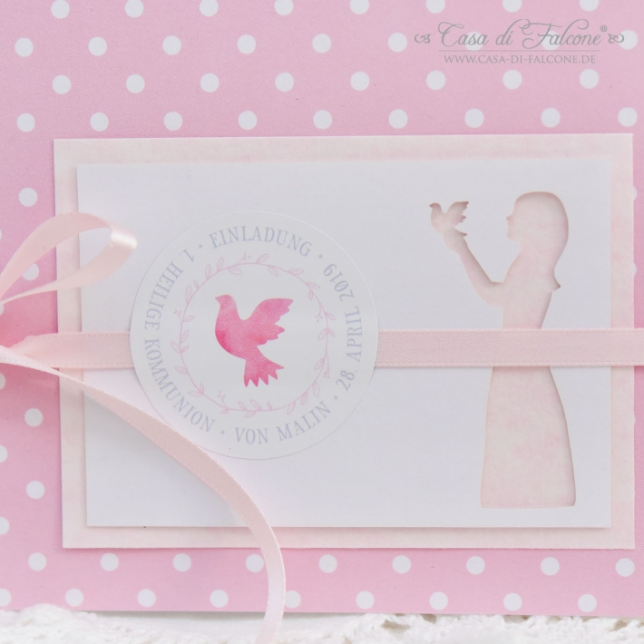 Personalisierter Aufkleber Taube Aquarell