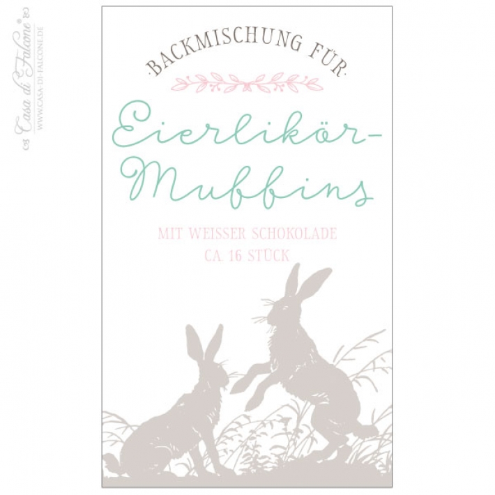 Aufkleber Backmischung Eierlikr-Muffins