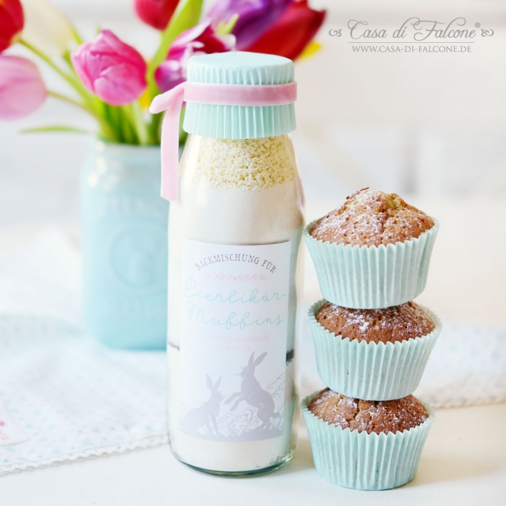 Aufkleber Backmischung Eierlikr-Muffins