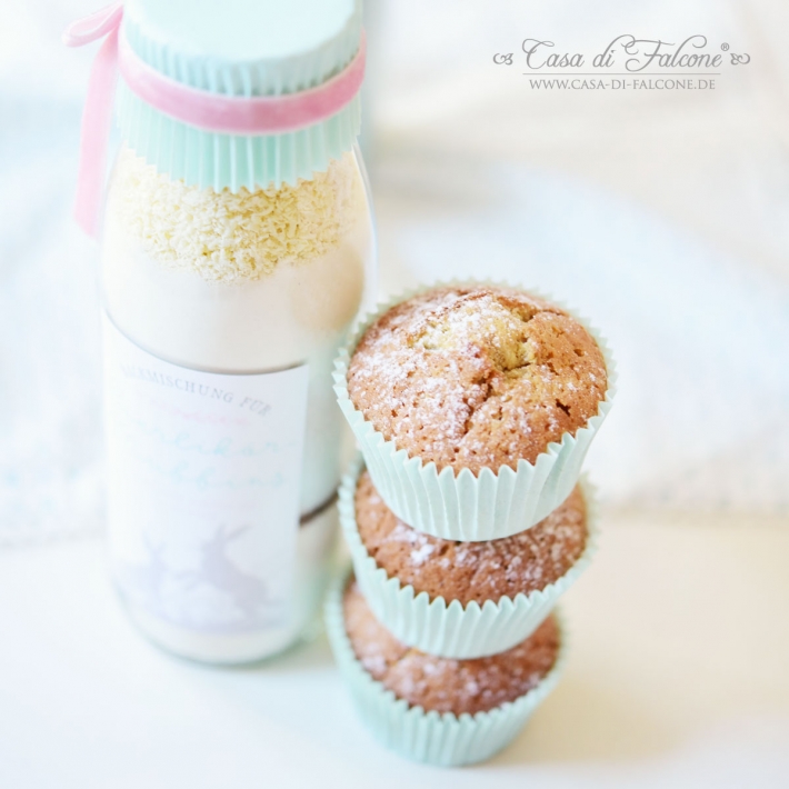 Aufkleber Backmischung Eierlikr-Muffins