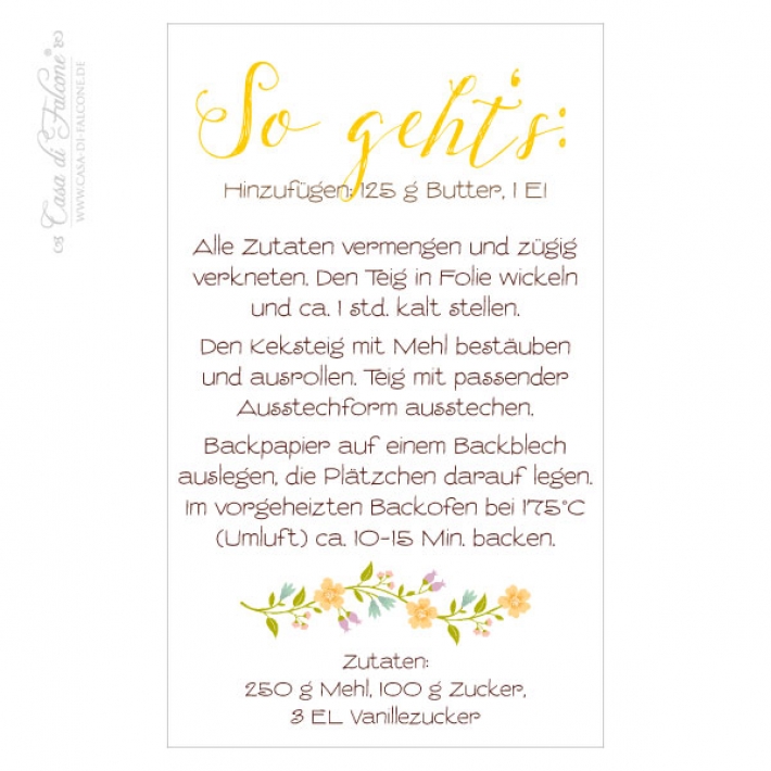 Aufkleber Backmischung Hasen Pltzchen