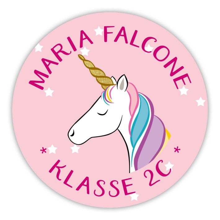 Schulaufkleber I Namensaufkleber fr die Schule Einhorn