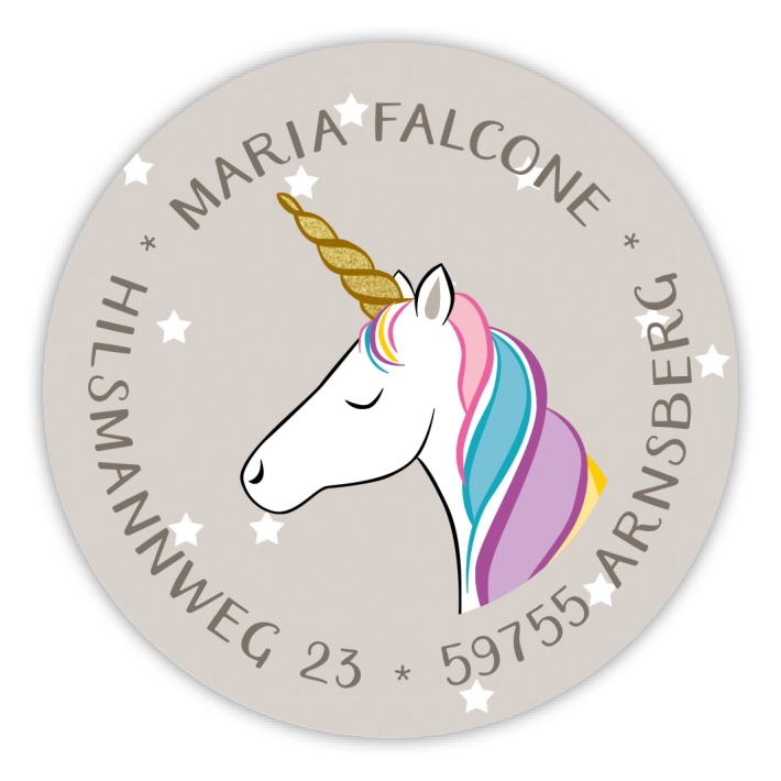 Schulaufkleber I Namensaufkleber fr die Schule Einhorn