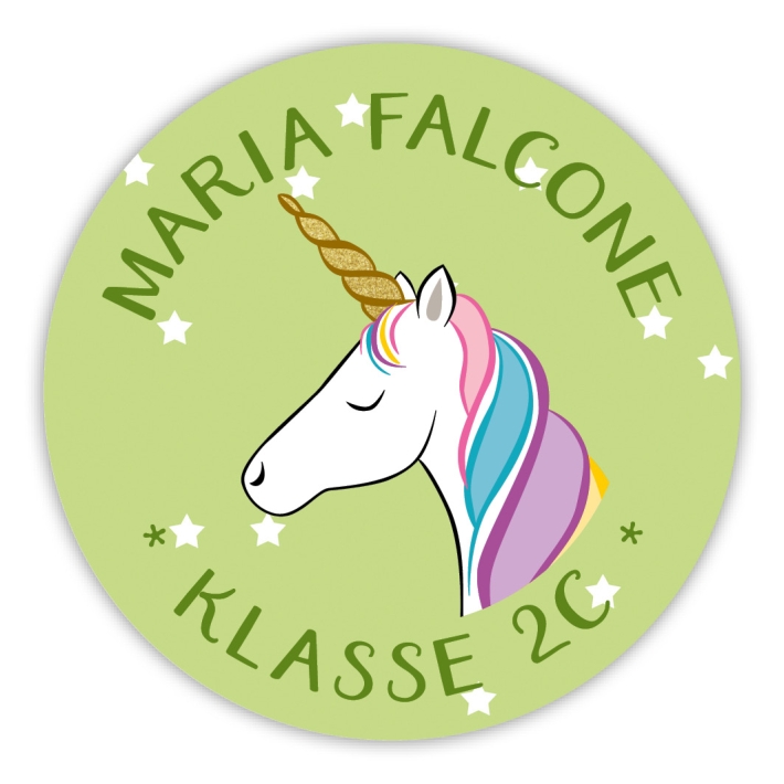 Schulaufkleber I Namensaufkleber fr die Schule Einhorn