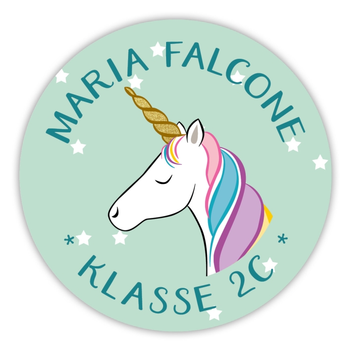 Schulaufkleber I Namensaufkleber fr die Schule Einhorn