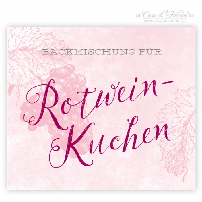 Aufkleber Backmischung Rotweinkuchen
