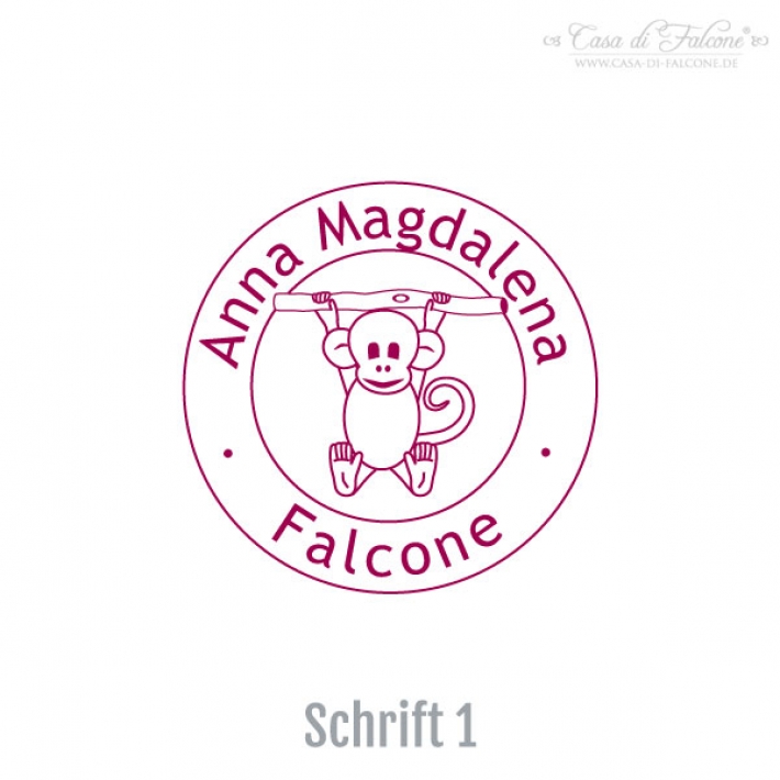 Namensstempel Affe