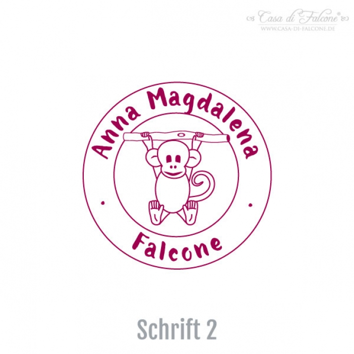 Namensstempel Affe