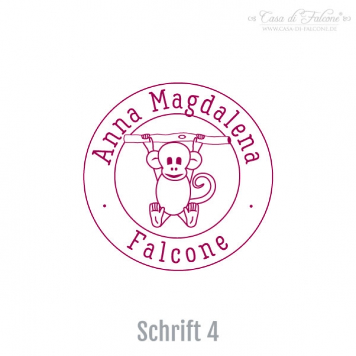 Namensstempel Affe