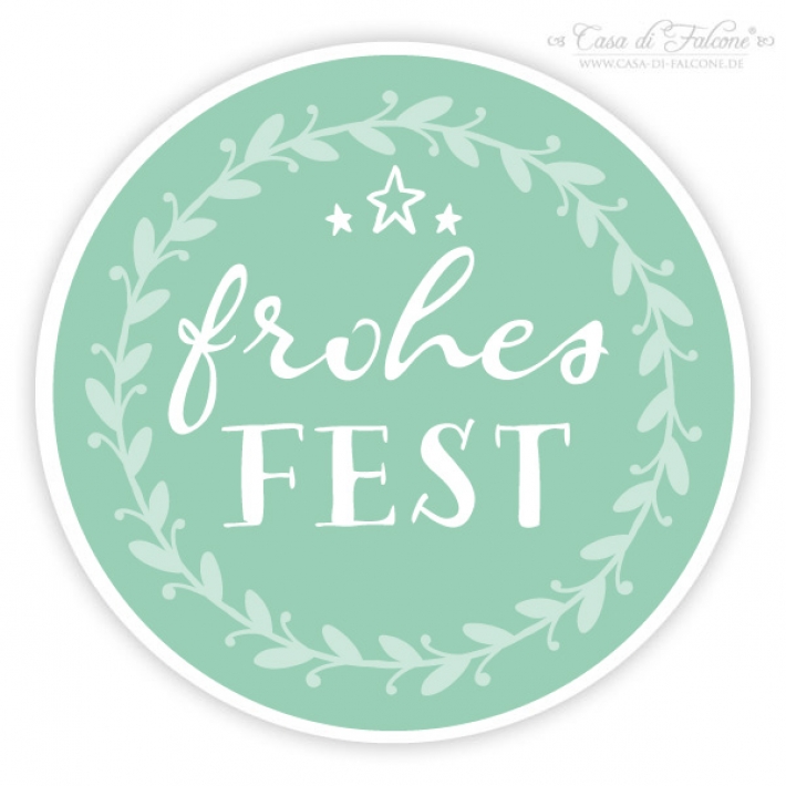 Weihnachtsaufkleber "Frohes Fest" Ranke Grntne