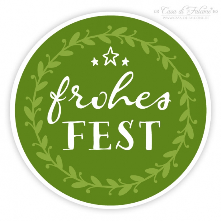 Weihnachtsaufkleber "Frohes Fest" Ranke Grntne