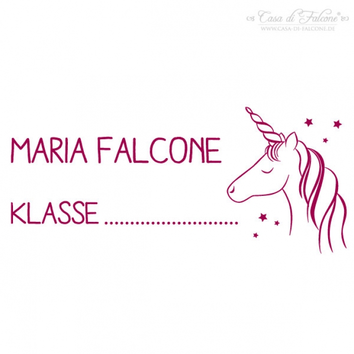 personalisierter Schulstempel Einhorn