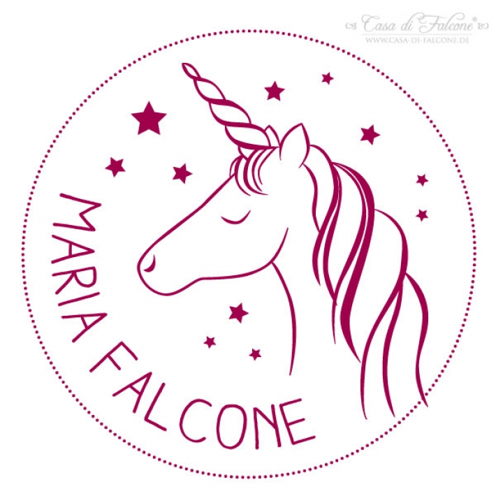 Personalisierter Namensstempel Einhorn