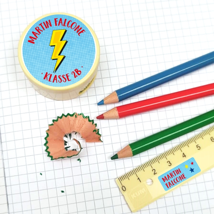 Schulaufkleber I Namensaufkleber fr die Schule comic