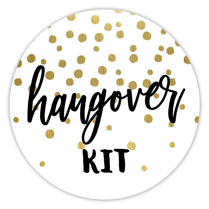 Hochzeitsaufkleber I JGA Aufkleber Hangover Kit Dots gold