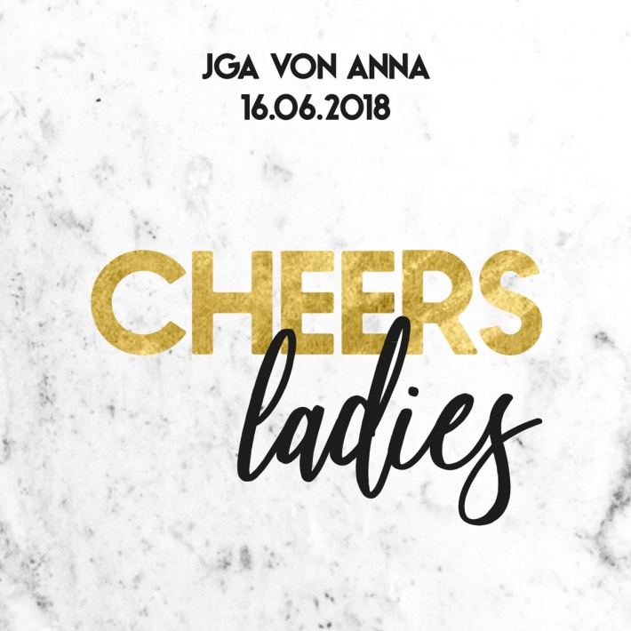 JGA I Hochzeit Banderole fr Prosecco Getrnkedosen, Marmor