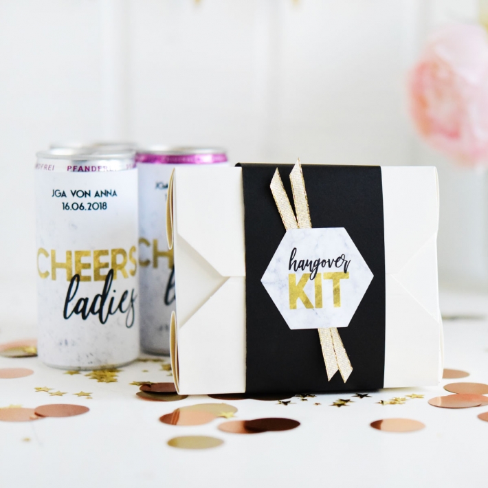 Hochzeitsaufkleber I JGA Aufkleber Hangover Kit Marmor