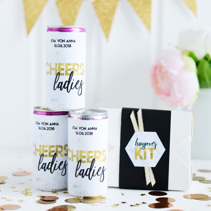 Hochzeitsaufkleber I JGA Aufkleber Hangover Kit Marmor