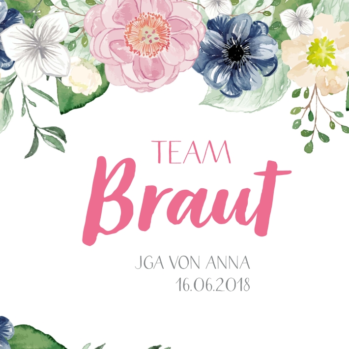 JGA I Hochzeit Banderole fr Prosecco Getrnkedosen, floral